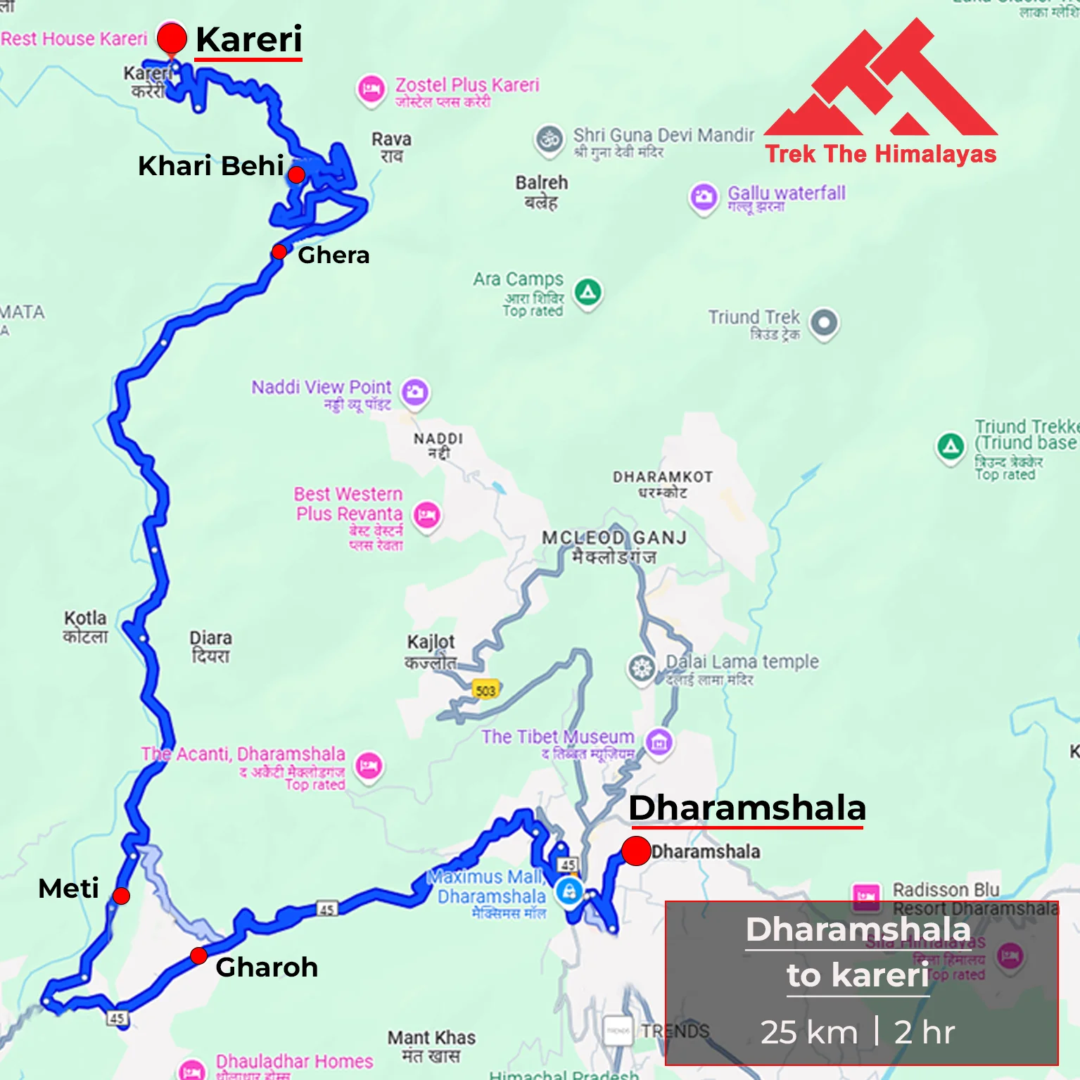 How to Reach Kareri Lake Trek Map